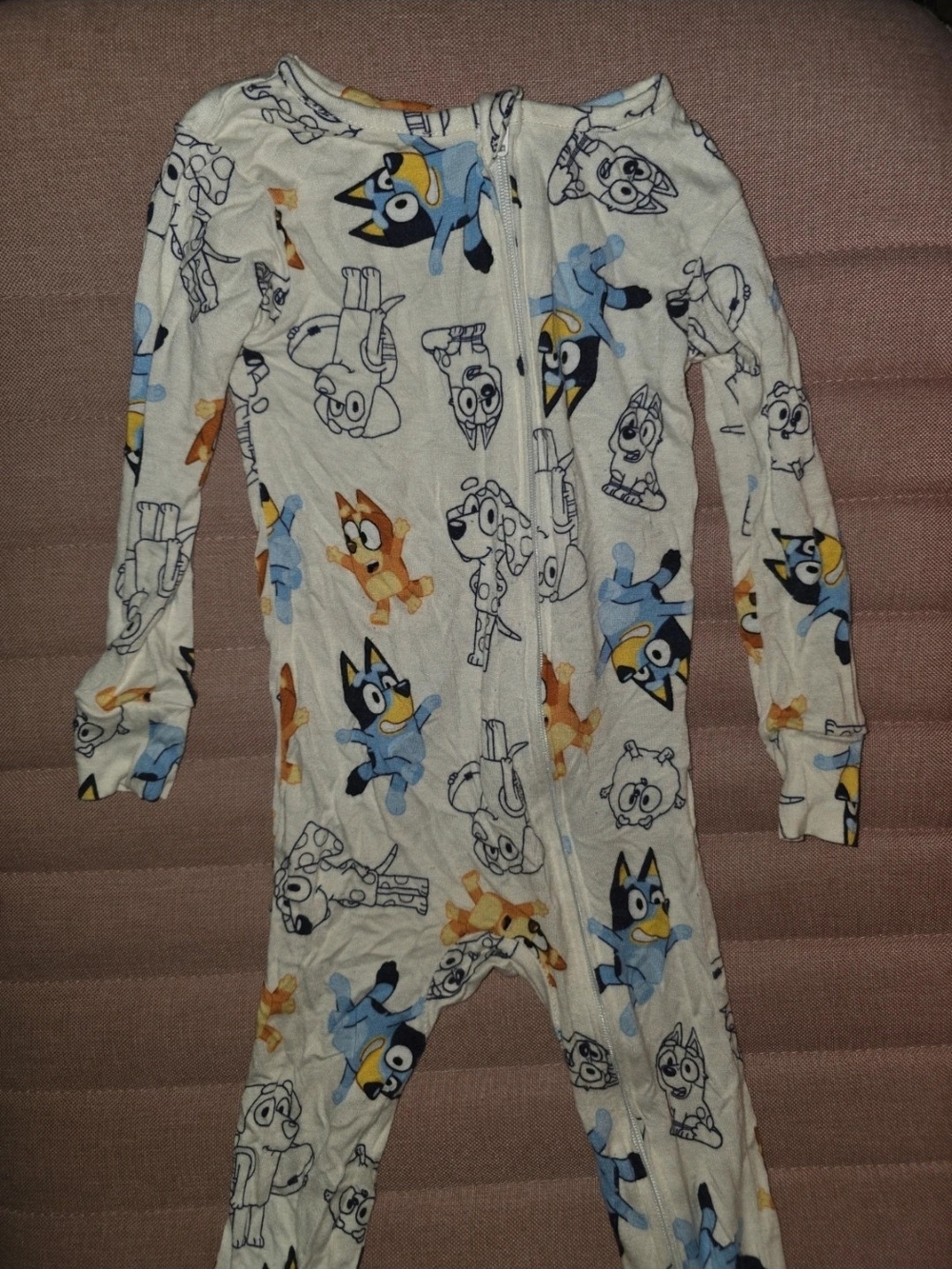 Bluey Print Kids One-Piece Pajama - Blue / White